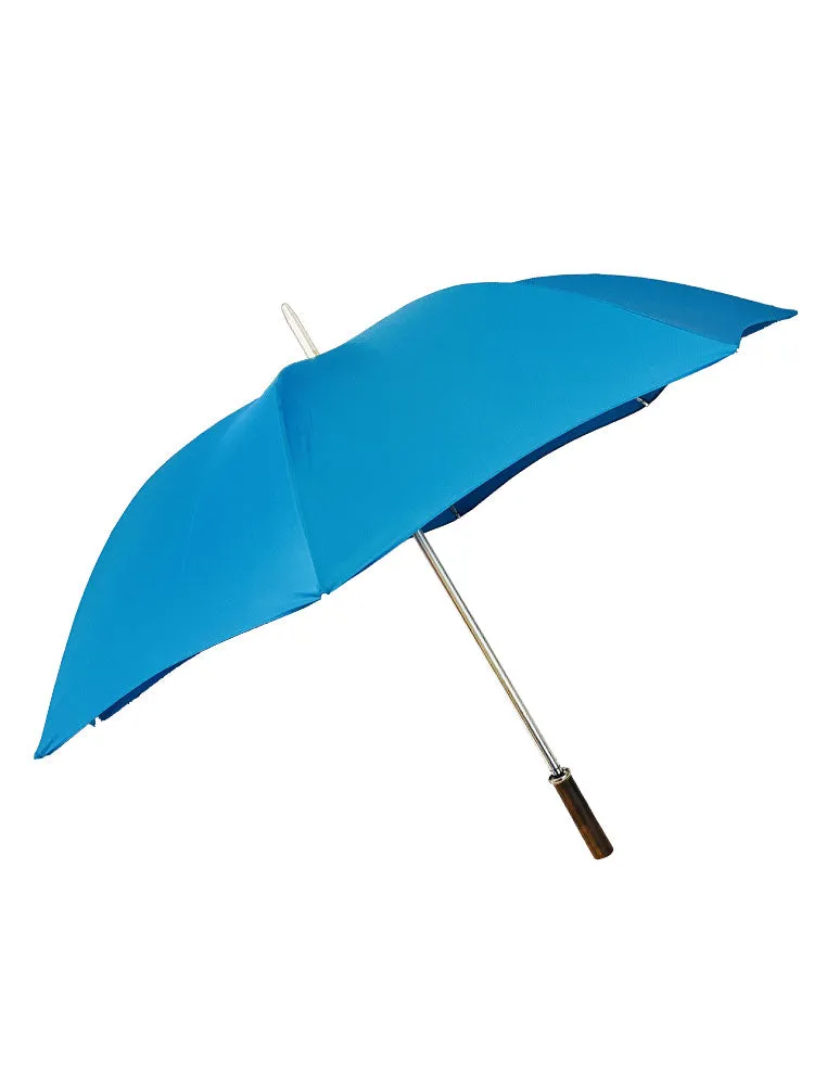 The Cotton® Straight Chestnut Handle Umbrella- Kingfisher