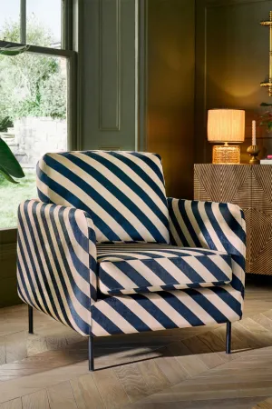 The Edie Sand and Black Stripe Armchair