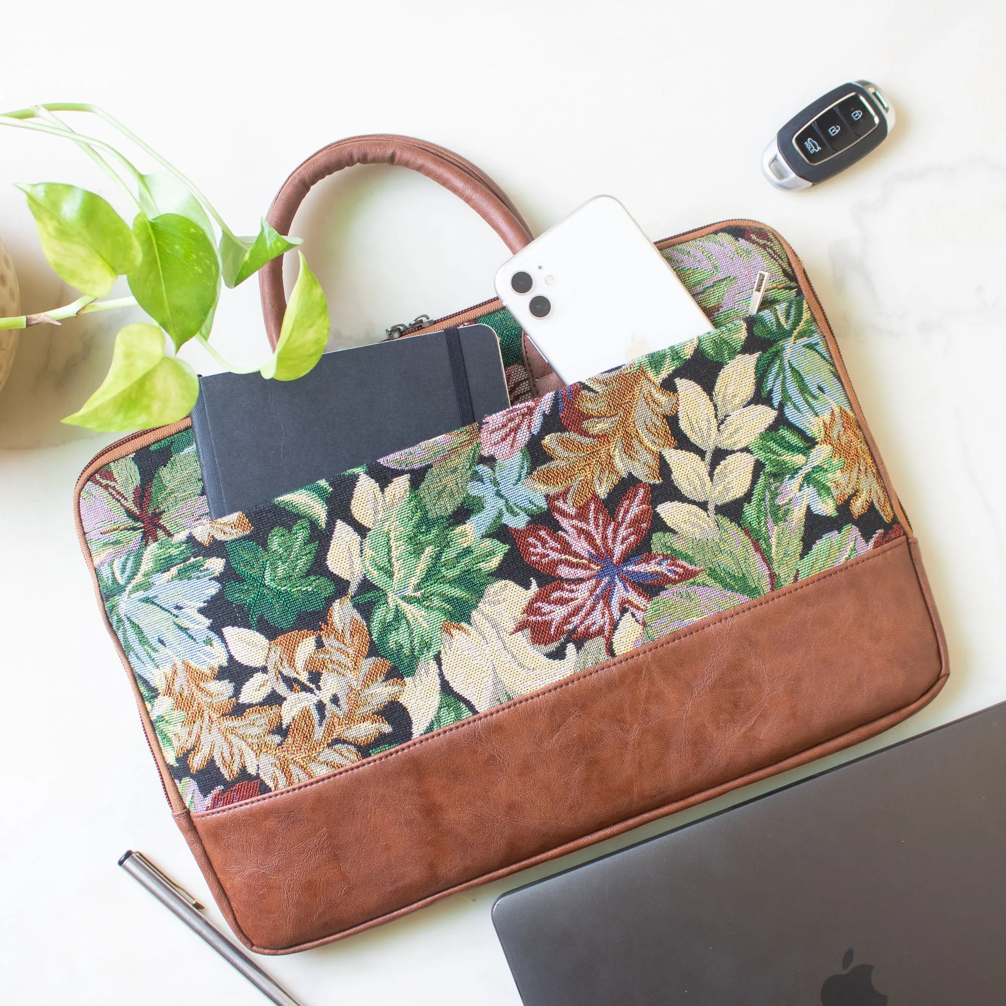 Theo Sleek Laptop Bag (Floret) SAMPLE SALE