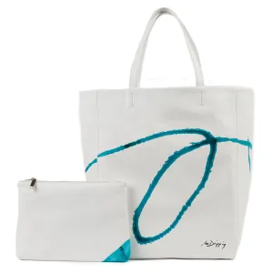 Tote Bag - Azul sobre Blanco