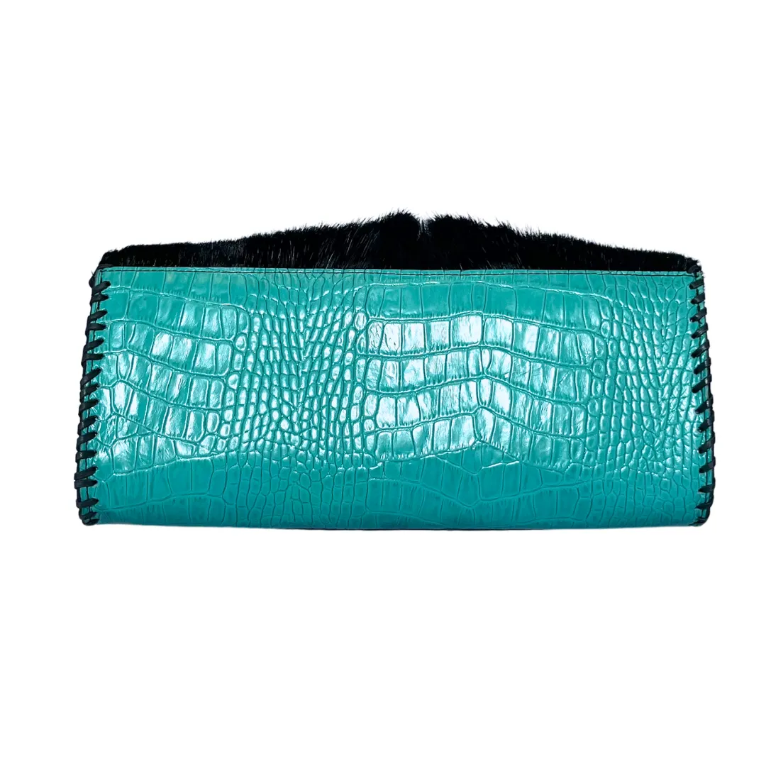 Turquoise Crocodile & Antelope Handbag