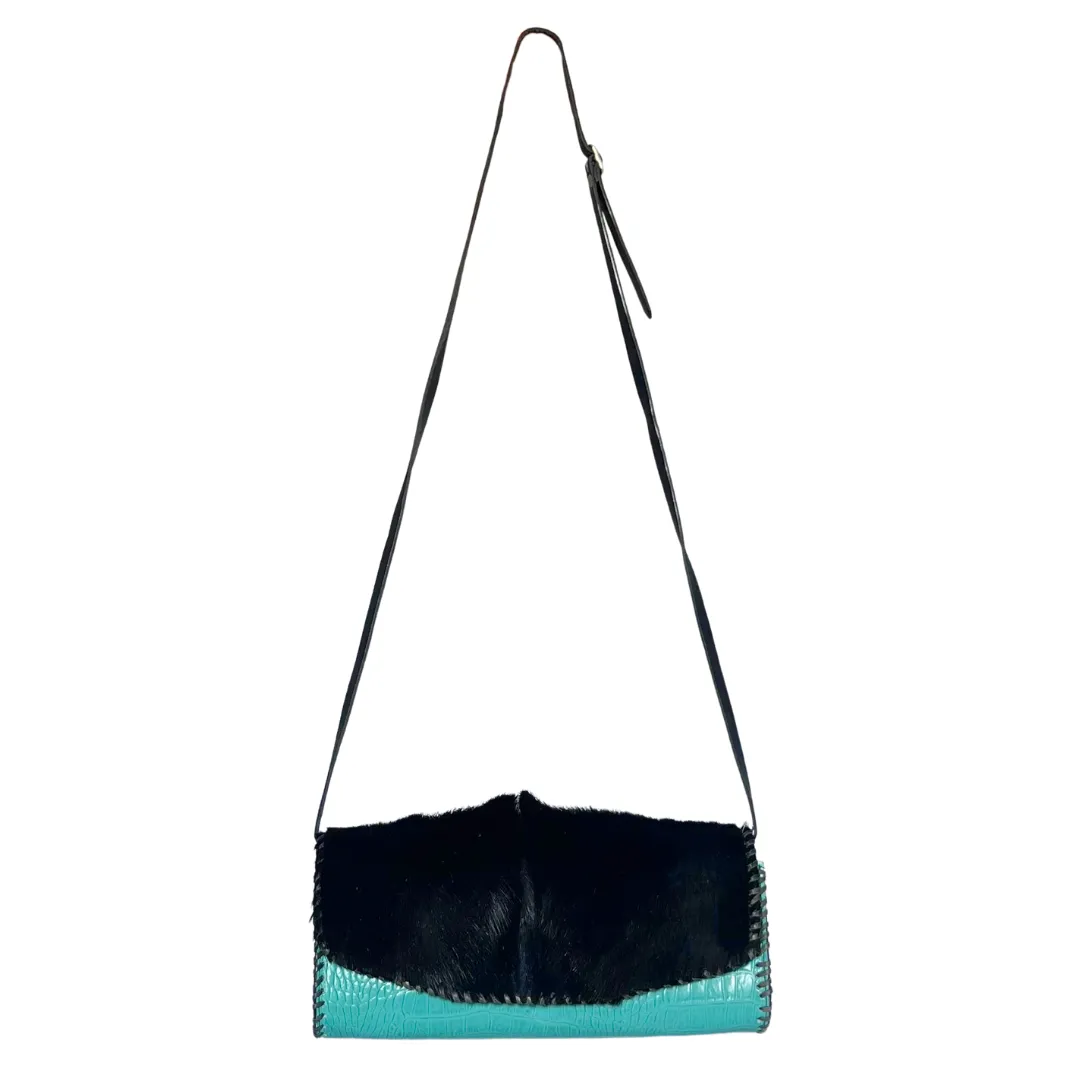 Turquoise Crocodile & Antelope Handbag