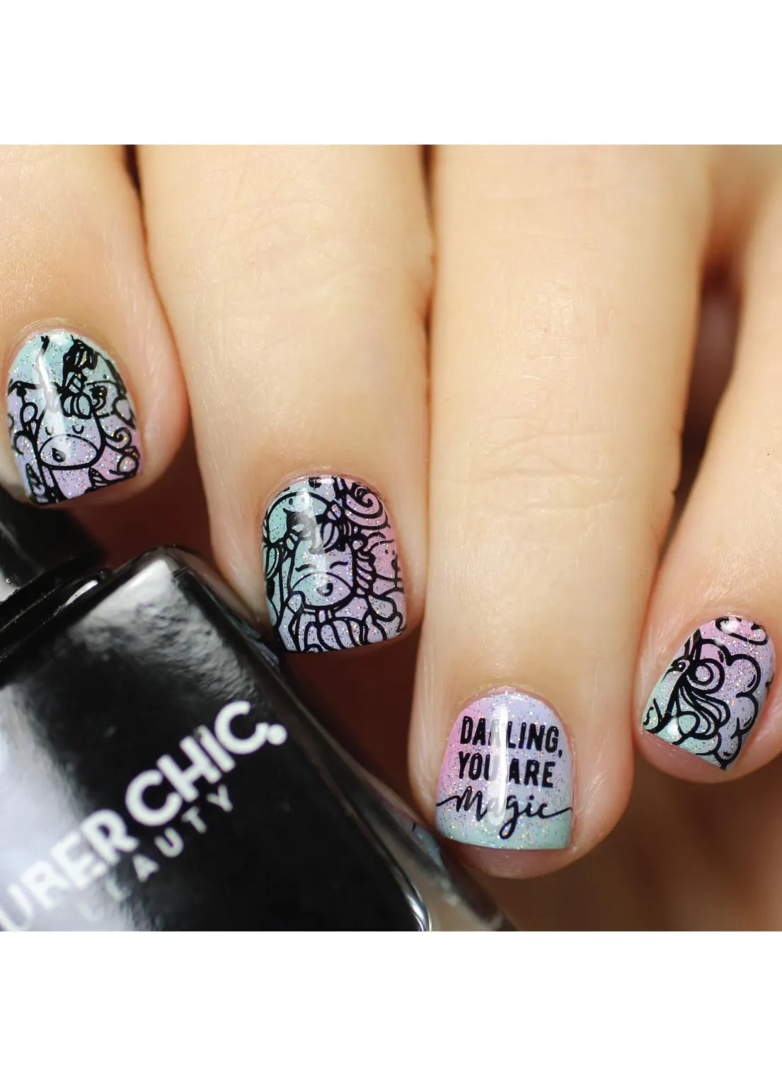 Unicorn Love  2 -  Uber Chic Stamping Plate