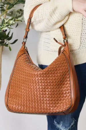 Weaved Vegan Leather Handbag