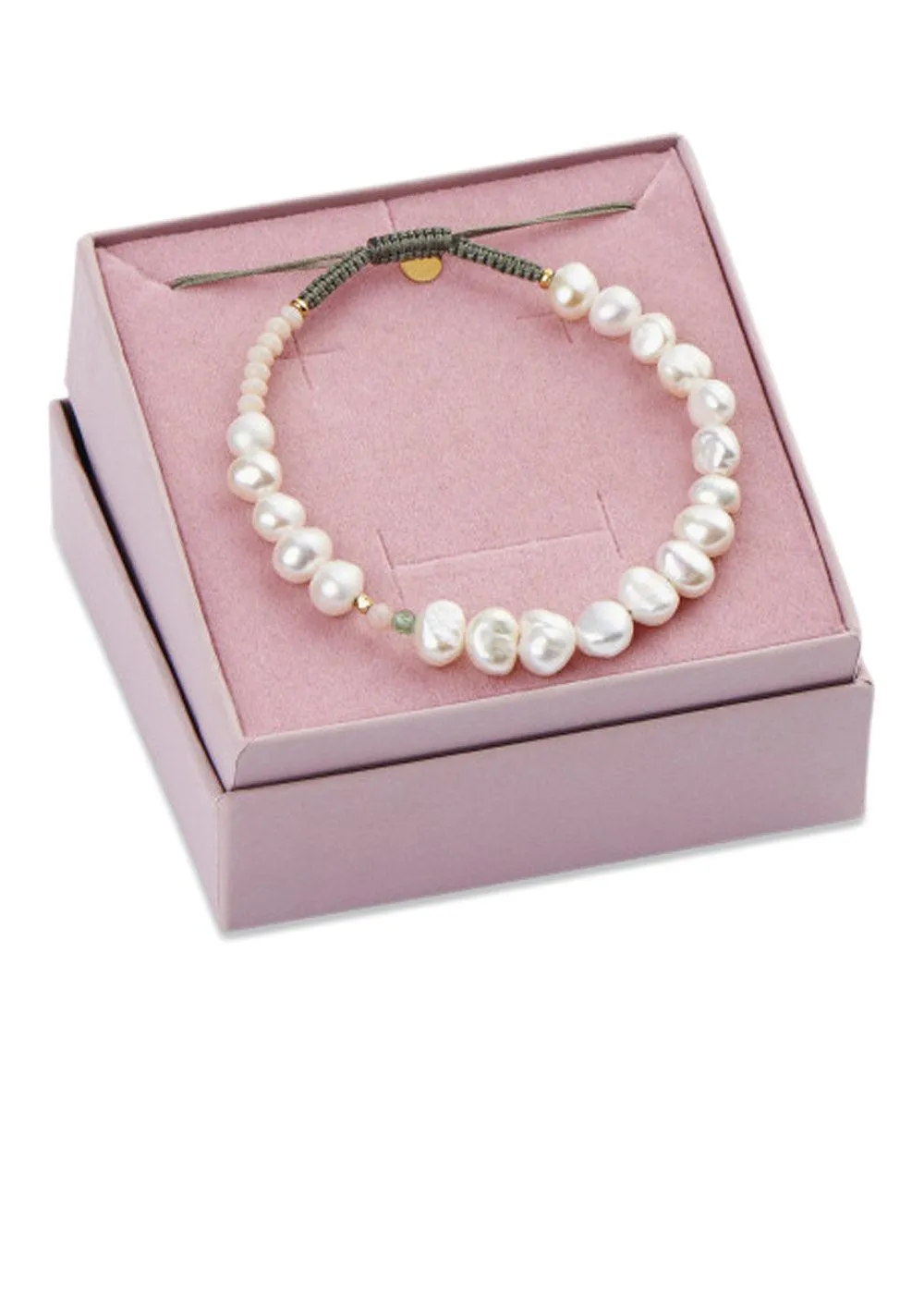 White Midnight Bracelet with M - Gold