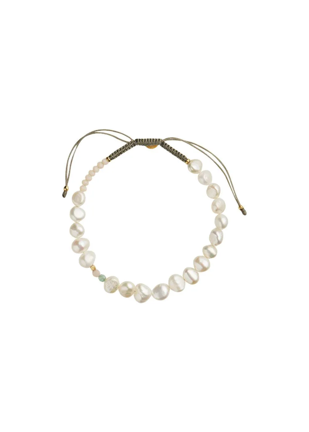 White Midnight Bracelet with M - Gold