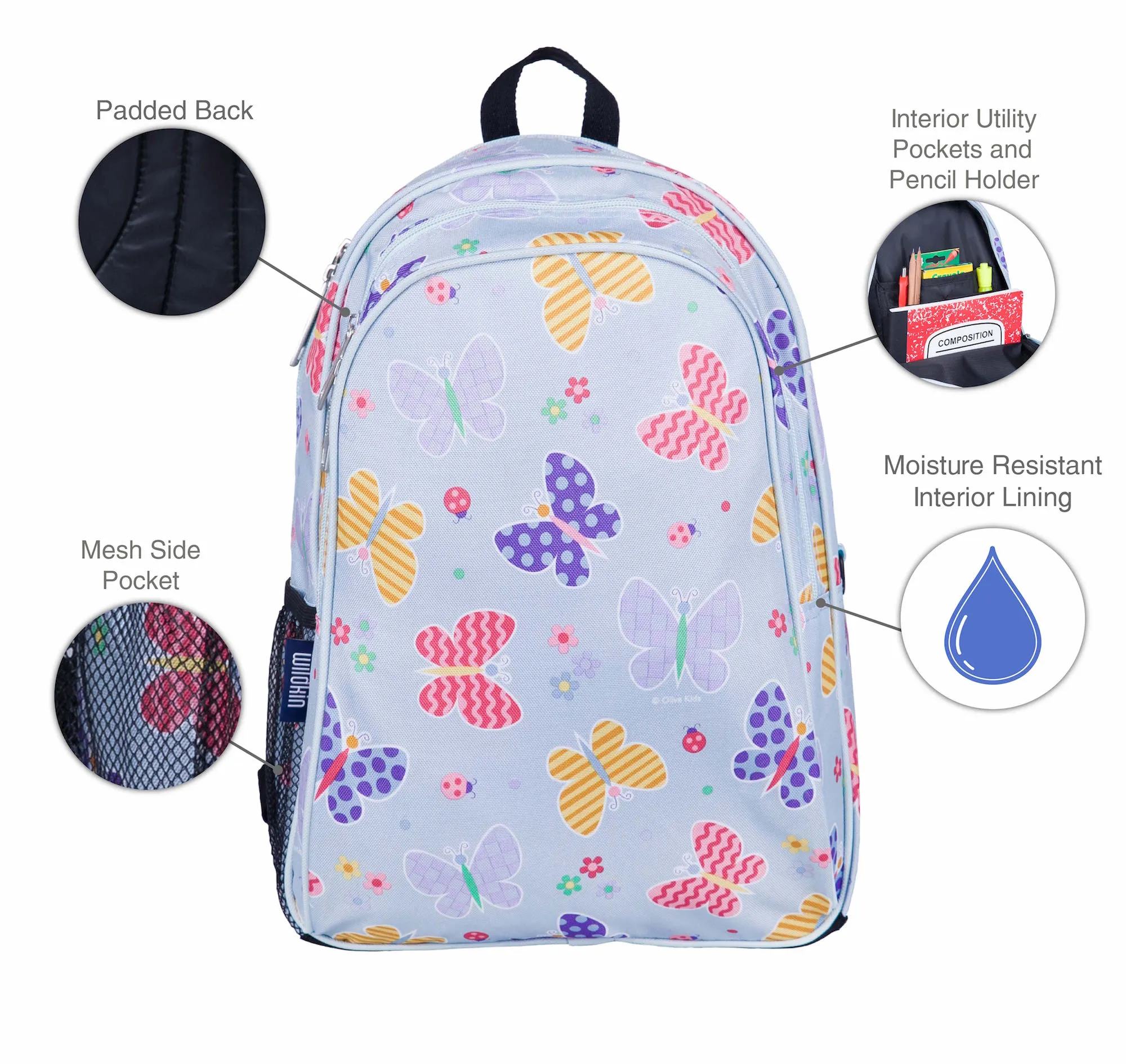 Wildkin Olive Kids Butterfly Garden Sidekick Backpack School Bag