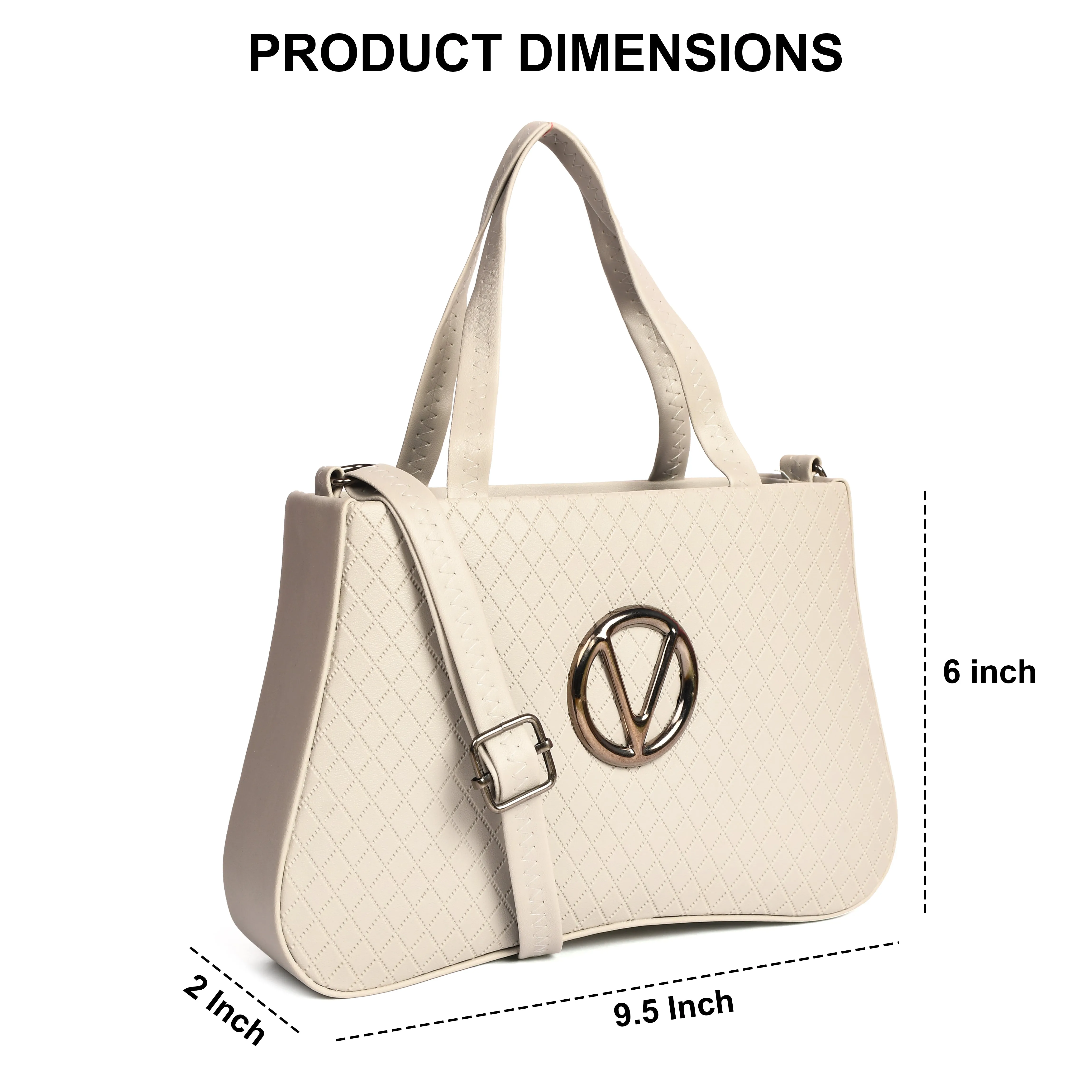 Women’s Stylish Sling Bag with Handle - Cream